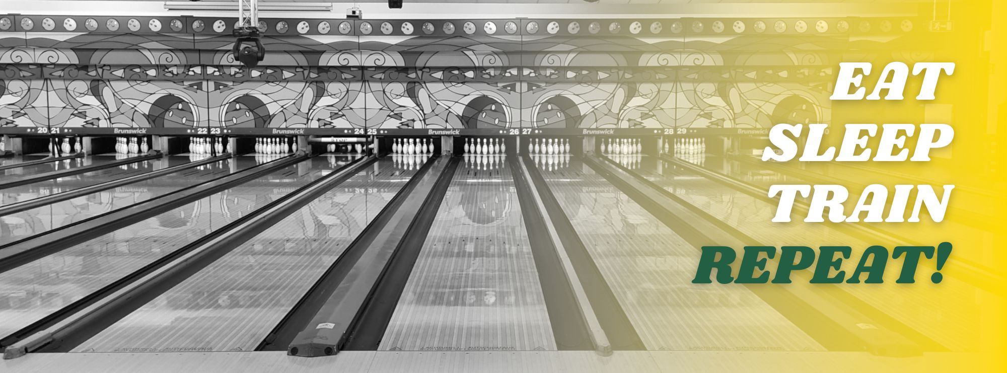 Banner der Dresden Bowlers Website mit dem Spruch "Eat, Sleep, Train, Repeat".